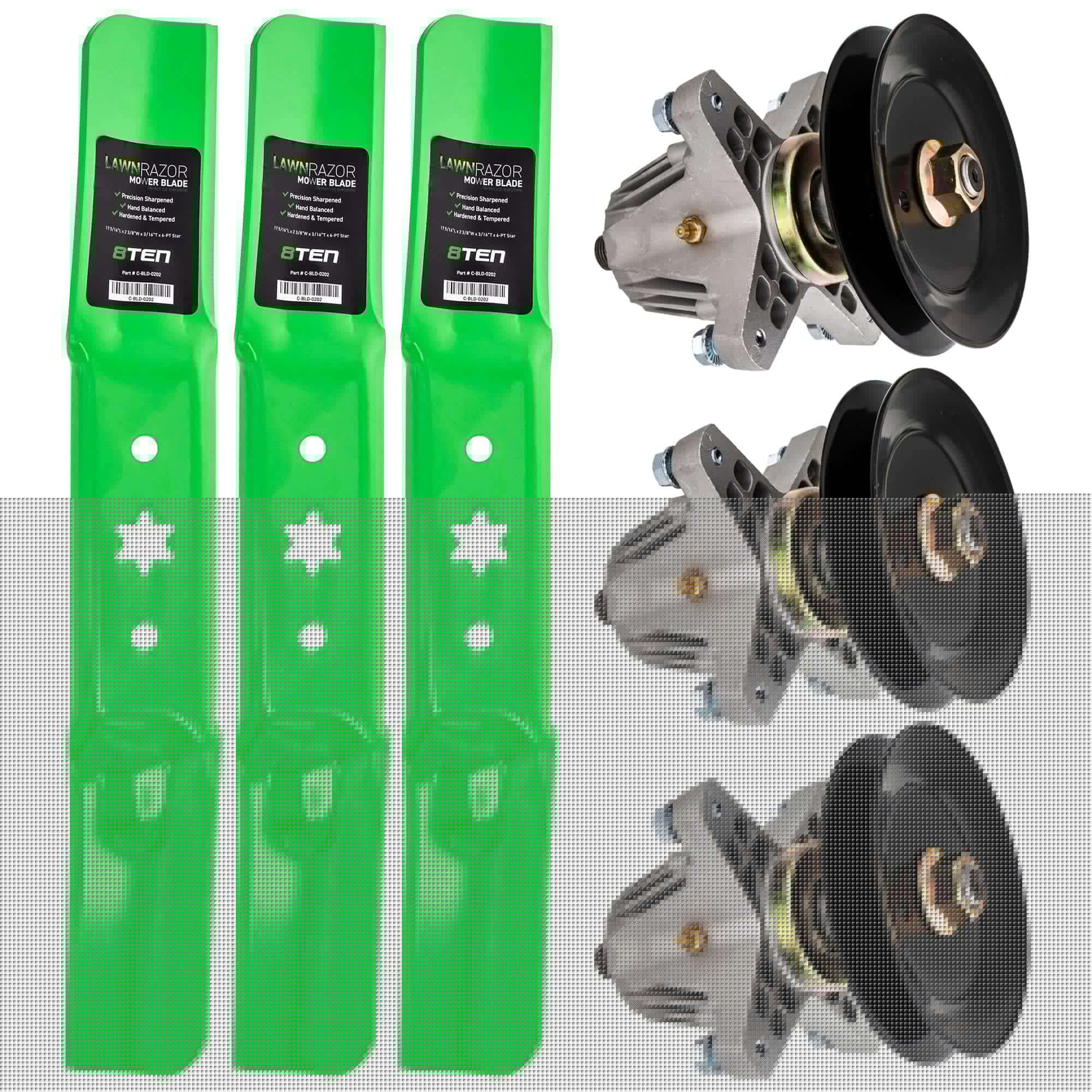 Deck Spindle & Mower Blade Kit for Stens MTD Cub Cadet Troy-Bilt ZT-L50 ZS6700 Z550 Super 8TEN MK1002313