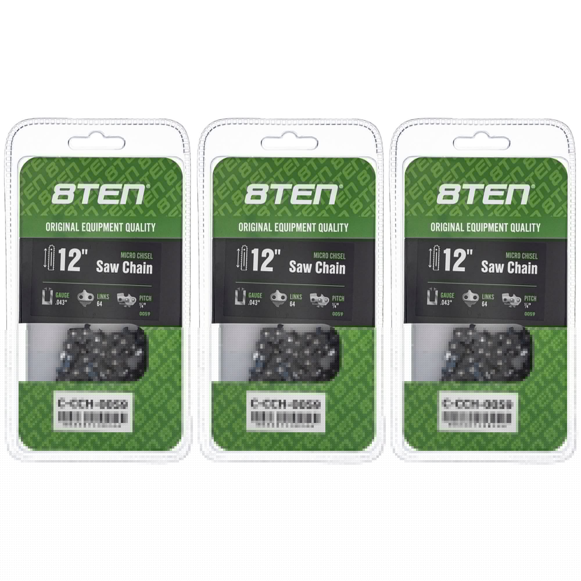 Chainsaw Chain 12 Inch .043 1/4 64DL 3-Pack for zOTHER HT 12 8TEN 810-CCC2271H