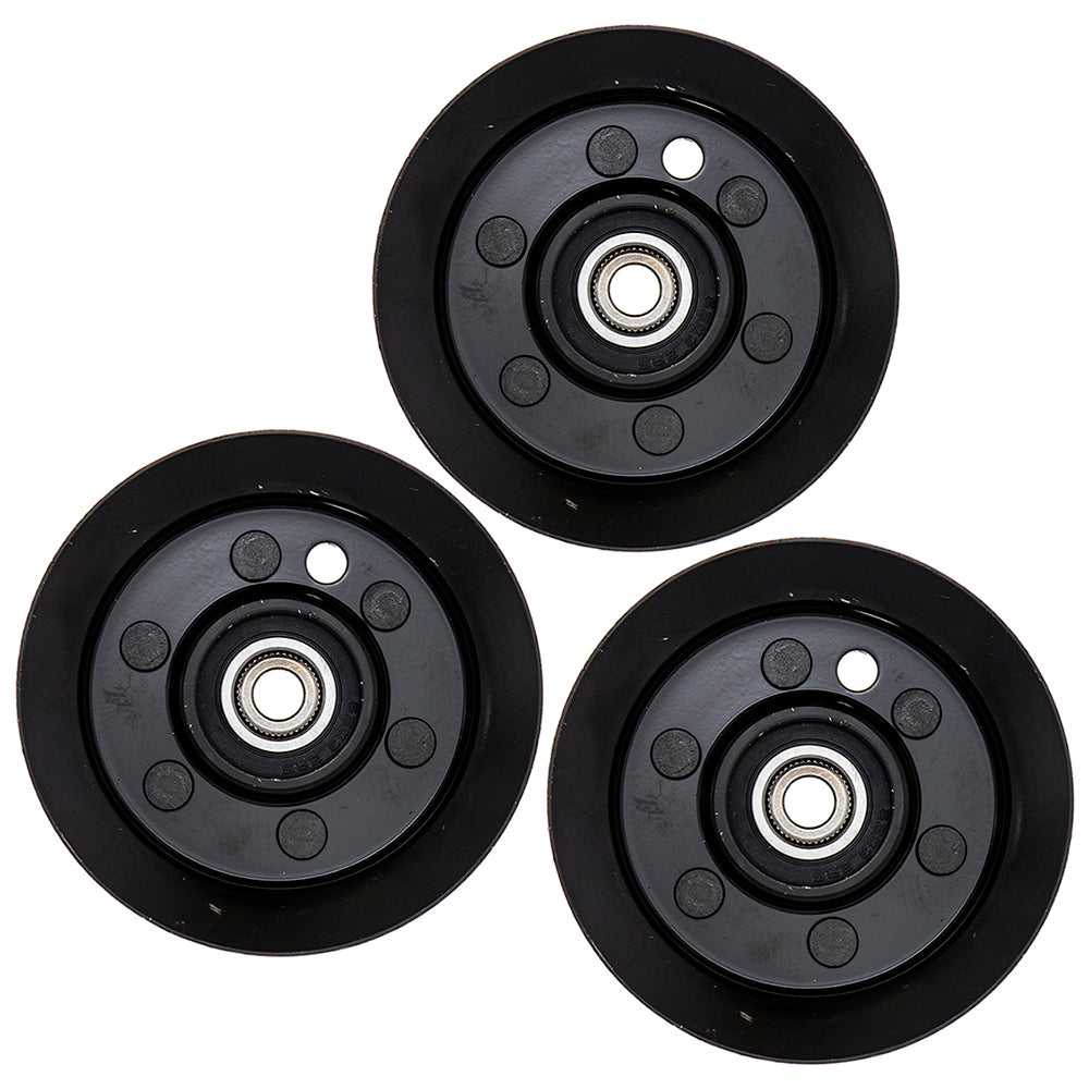 8TEN 810-CID2244L Flat Idler Pulley Set 3-Pack for Toro Exmark