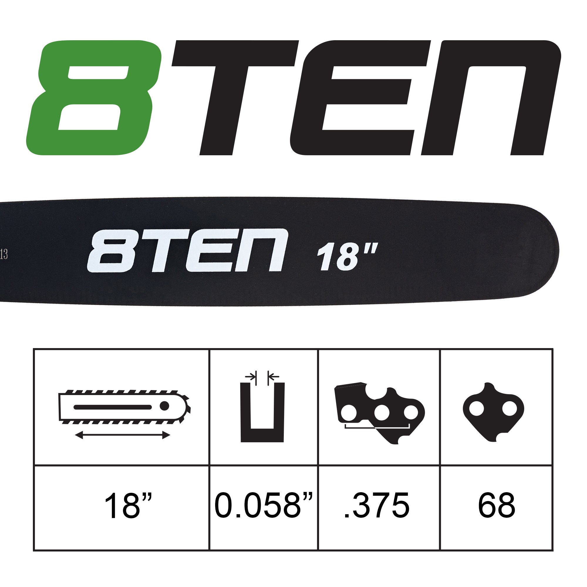 Chainsaw Bar & Chain Set 18 Inch For