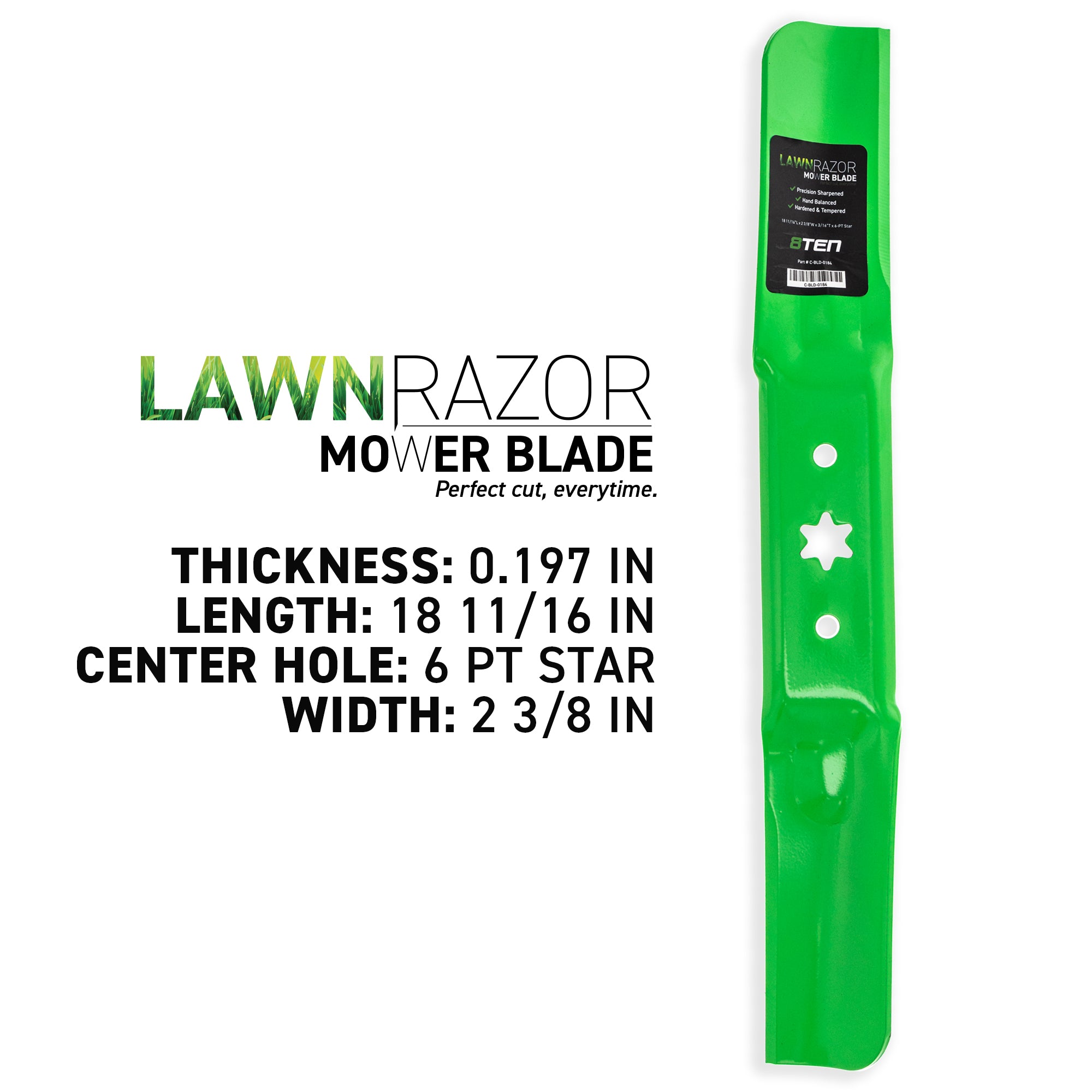 8TEN LawnRAZOR High Lift Blade 9-Pack 742-05056