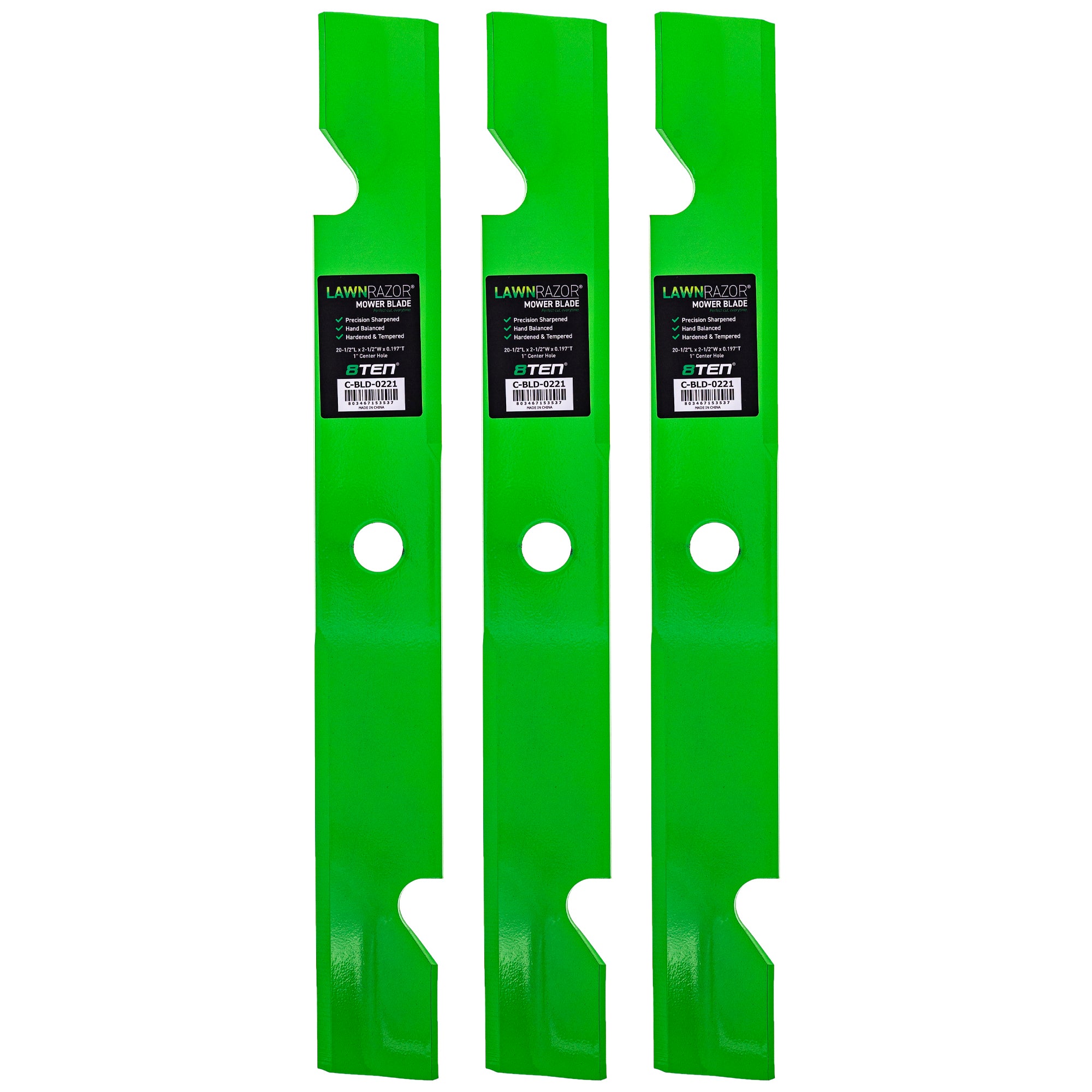 LawnRAZOR High Lift Blade 3-Pack for zOTHER Toro Exmark Oregon ENCORE Vertex Vantage Turf 8TEN 810-CBL2443D