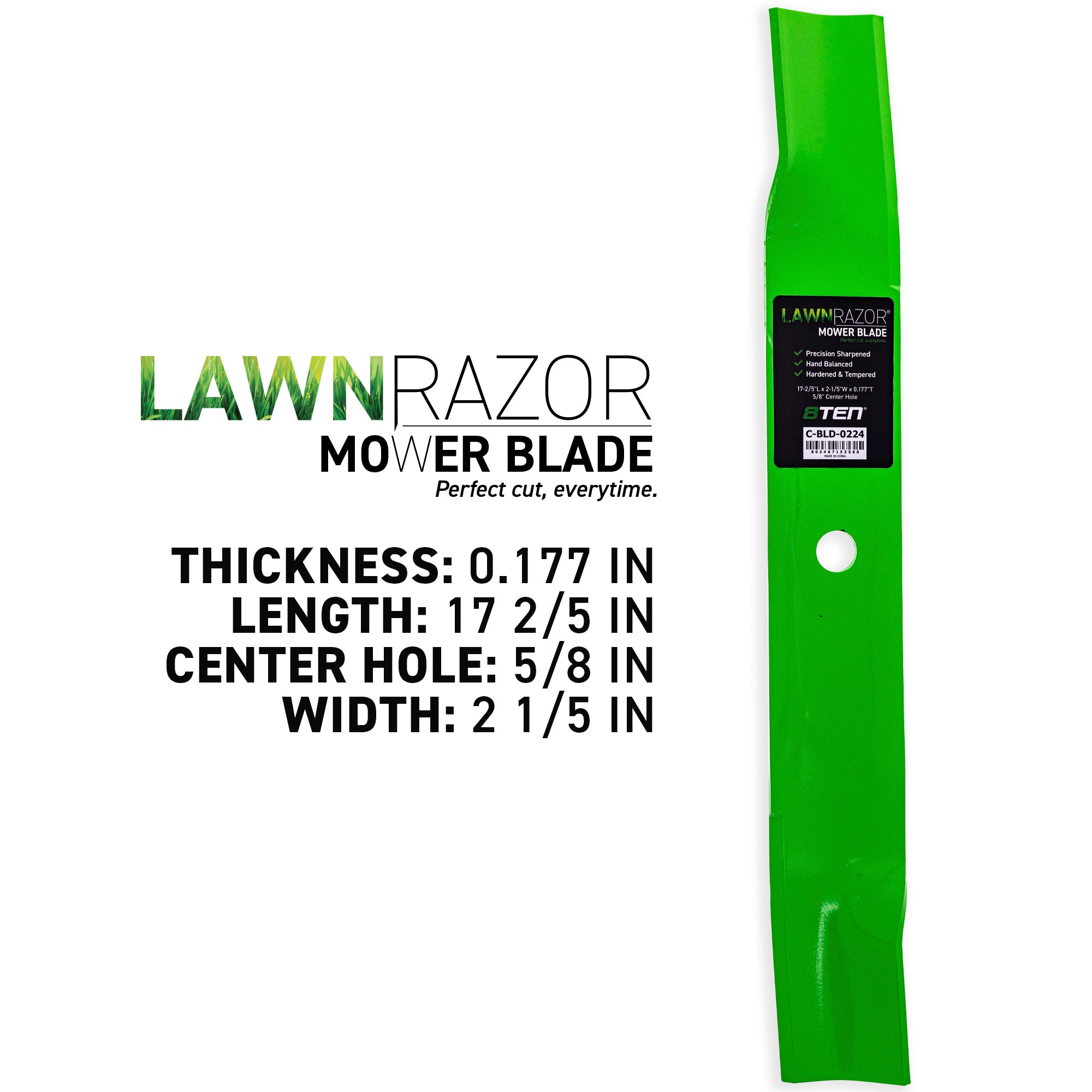 8TEN 810-CBL2446D LawnRAZOR High Lift Blade 3-Pack for zOTHER Toro