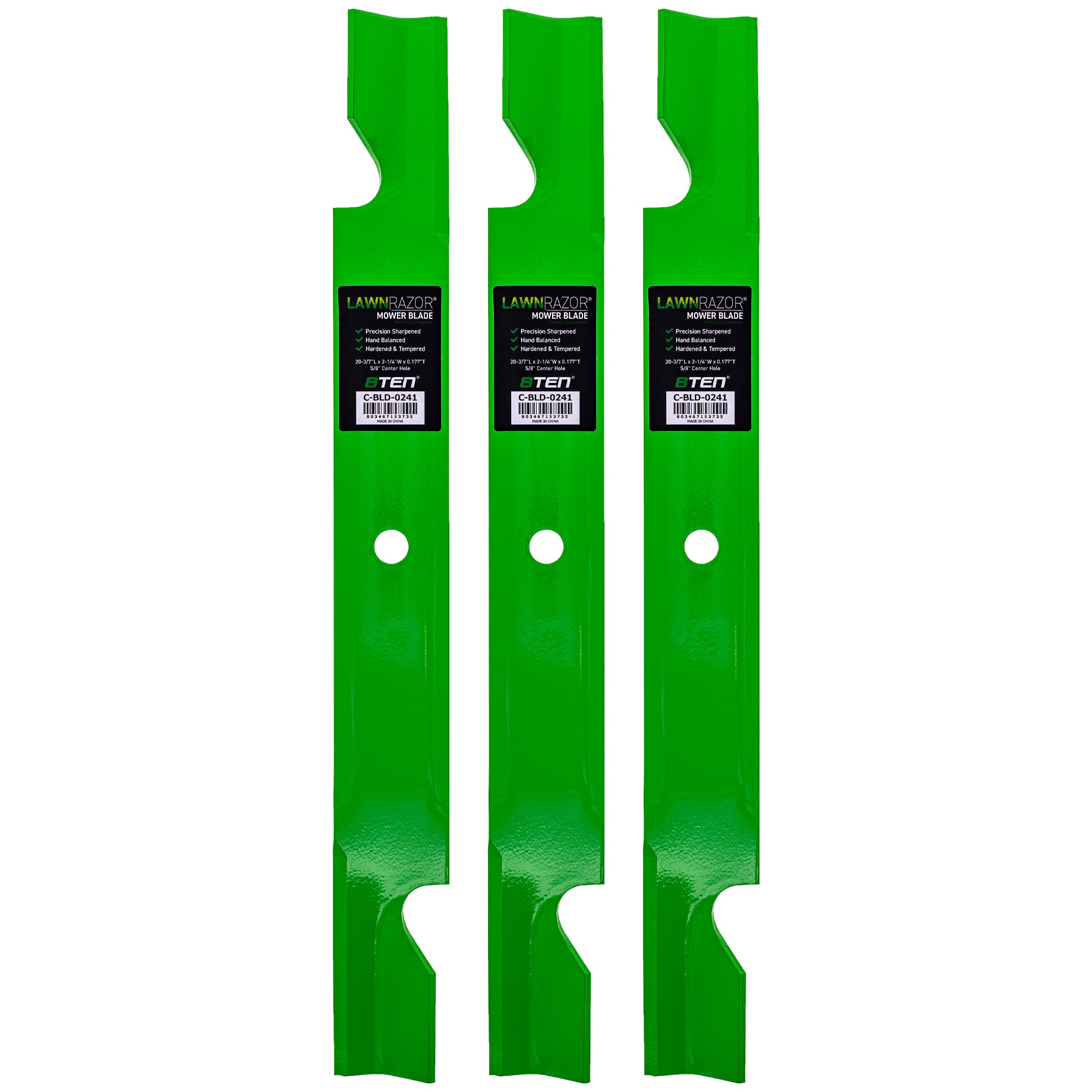 LawnRAZOR Notched High Lift Blade 3-Pack for Toro Exmark Z-Master Titan TimeCutter Quest 8TEN 810-CBL2463D