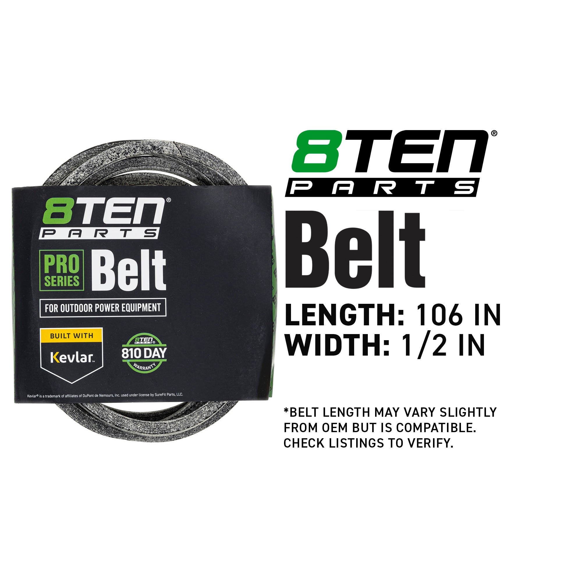 8TEN 810-CBL2822T Belt with Kevlar® for Z554x YTH2546TD YTH2546