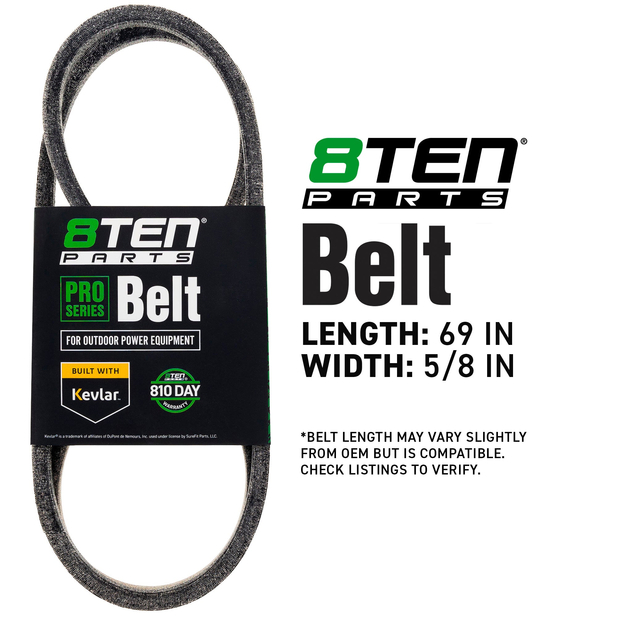 8TEN 810-CBL2879T Belt with Kevlar® for Tuffy Pony Outdoor LT-4600