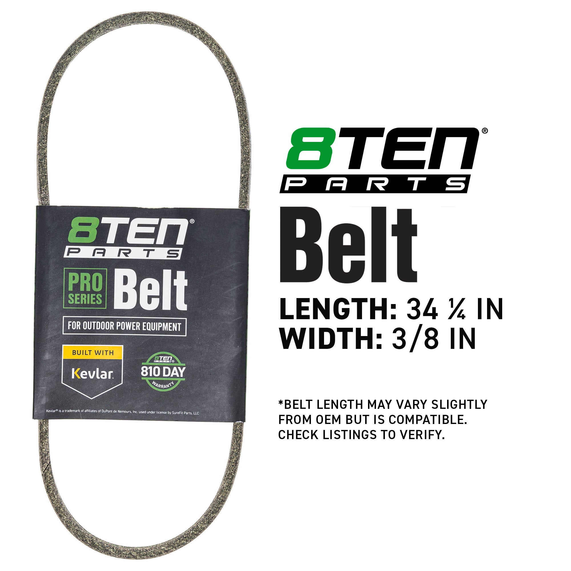 8TEN 810-CBL2920T Belt with Kevlar® for Vortex VB22 TB610 TB370