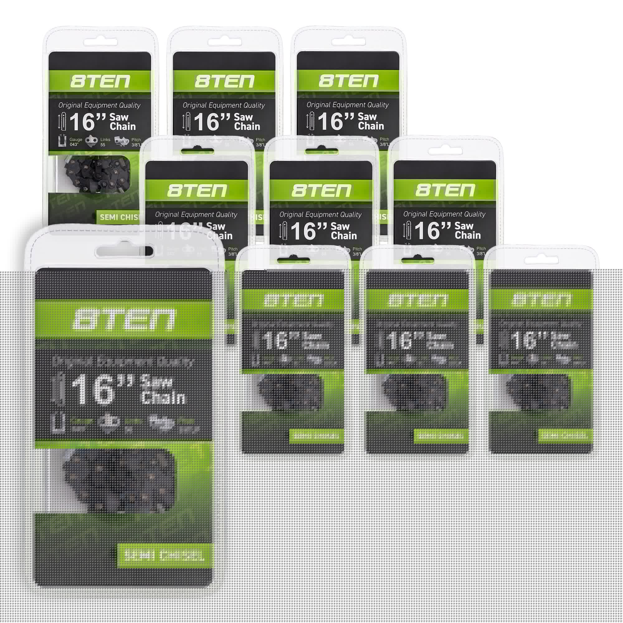 Chainsaw Chain 16 Inch .043 3/8 55DL 10-Pack for zOTHER Stens Oregon Ref. Oregon Carlton 8TEN 810-CCC2220H