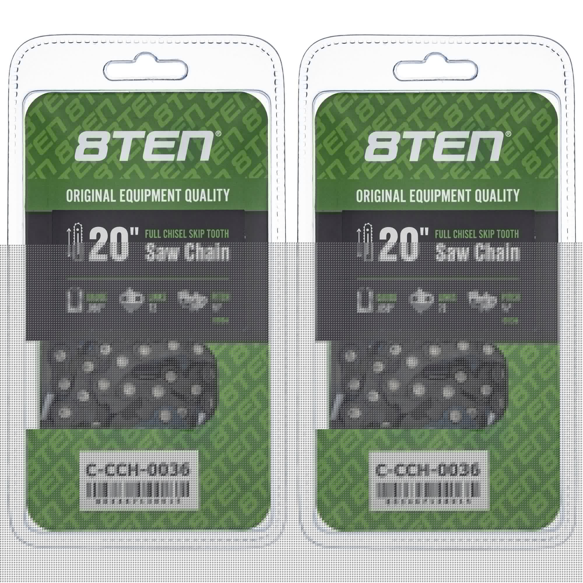Chainsaw Chain 20 Inch .050 3/8 72DL 2-Pack for zOTHER Ref No Oregon Husqvarna Poulan 8TEN 810-CCC2258H