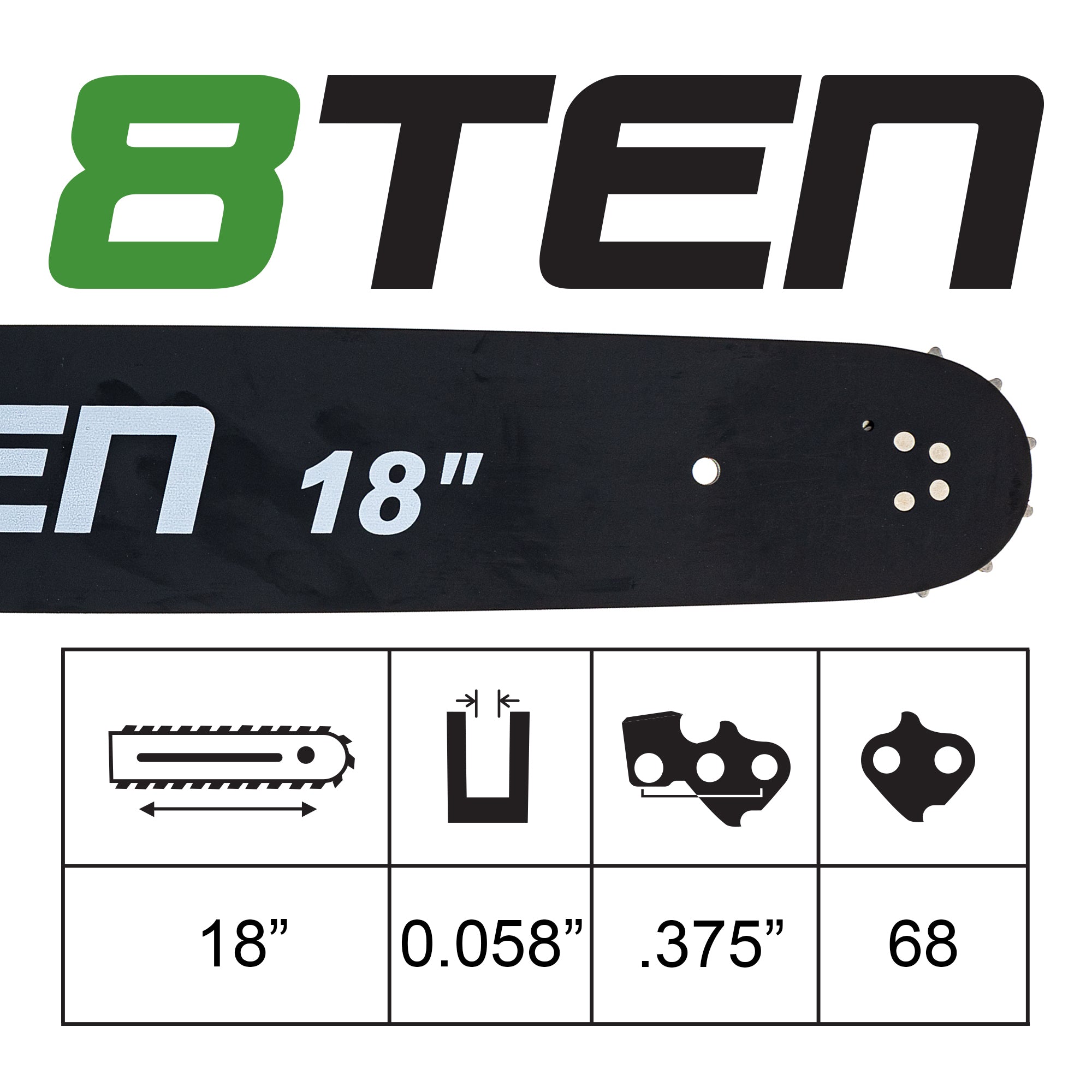 18 Inch Chainsaw Guide Bar For Husqvarna Jonsered Dolmar 596547268 585950868 508913168