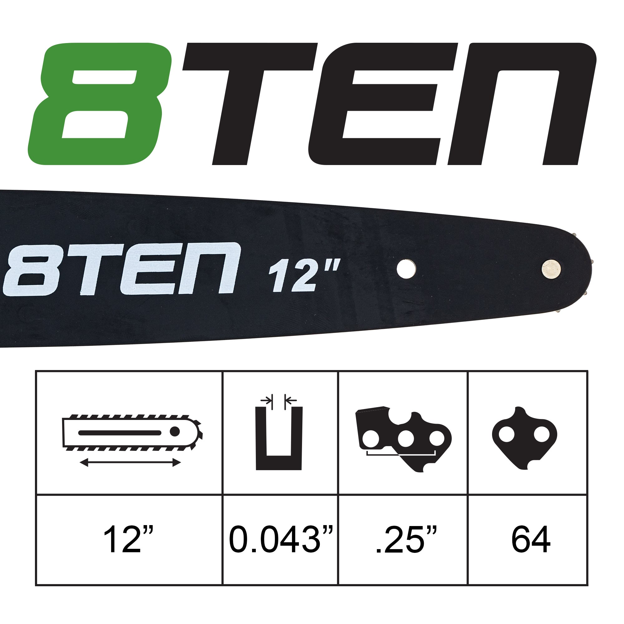 12 Inch Chainsaw Guide Bar For Stihl 3005-008-3405 30050083405