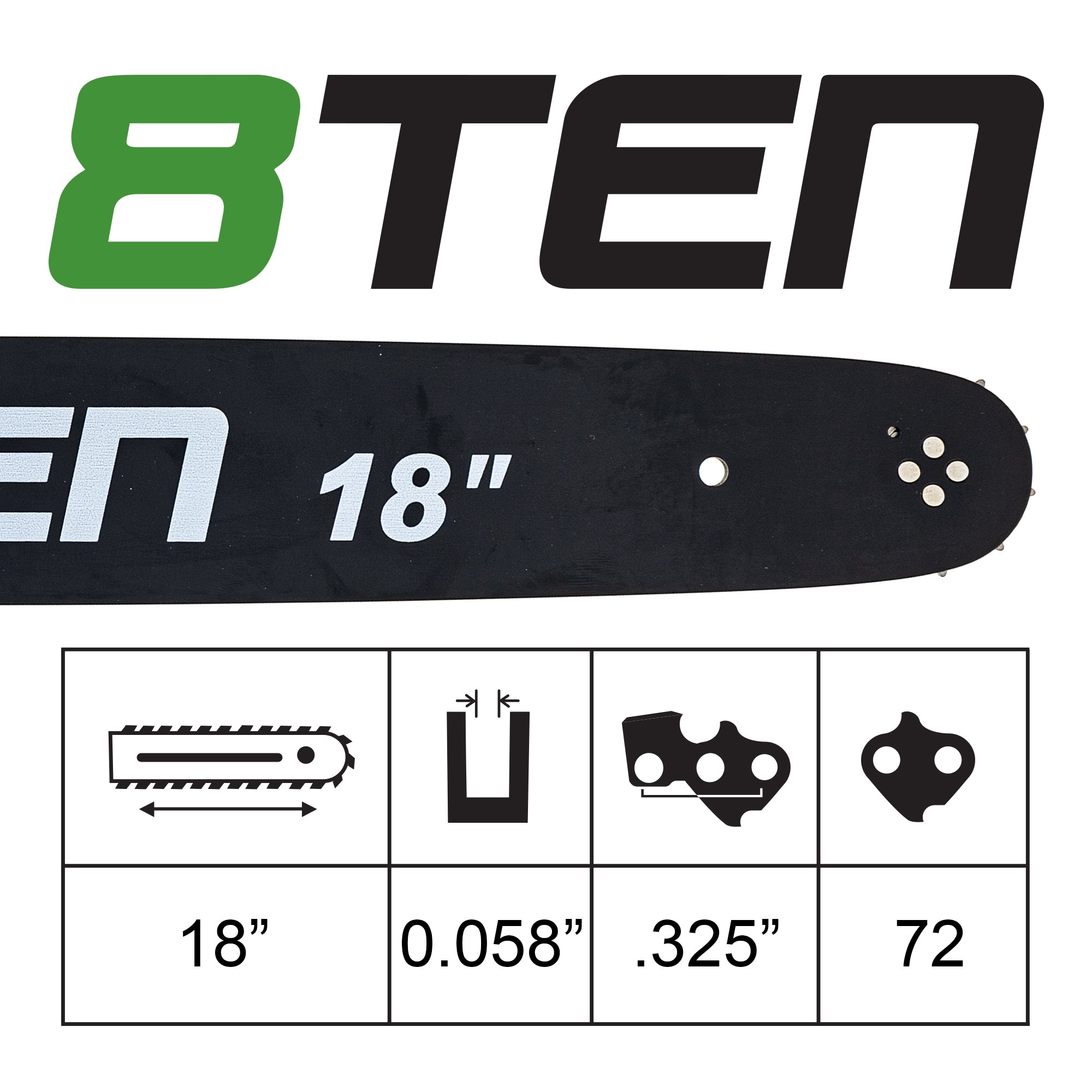 18 Inch Chainsaw Guide Bar For Husqvarna Jonsered McCulloch EUSA50003 5089123-72 415045631