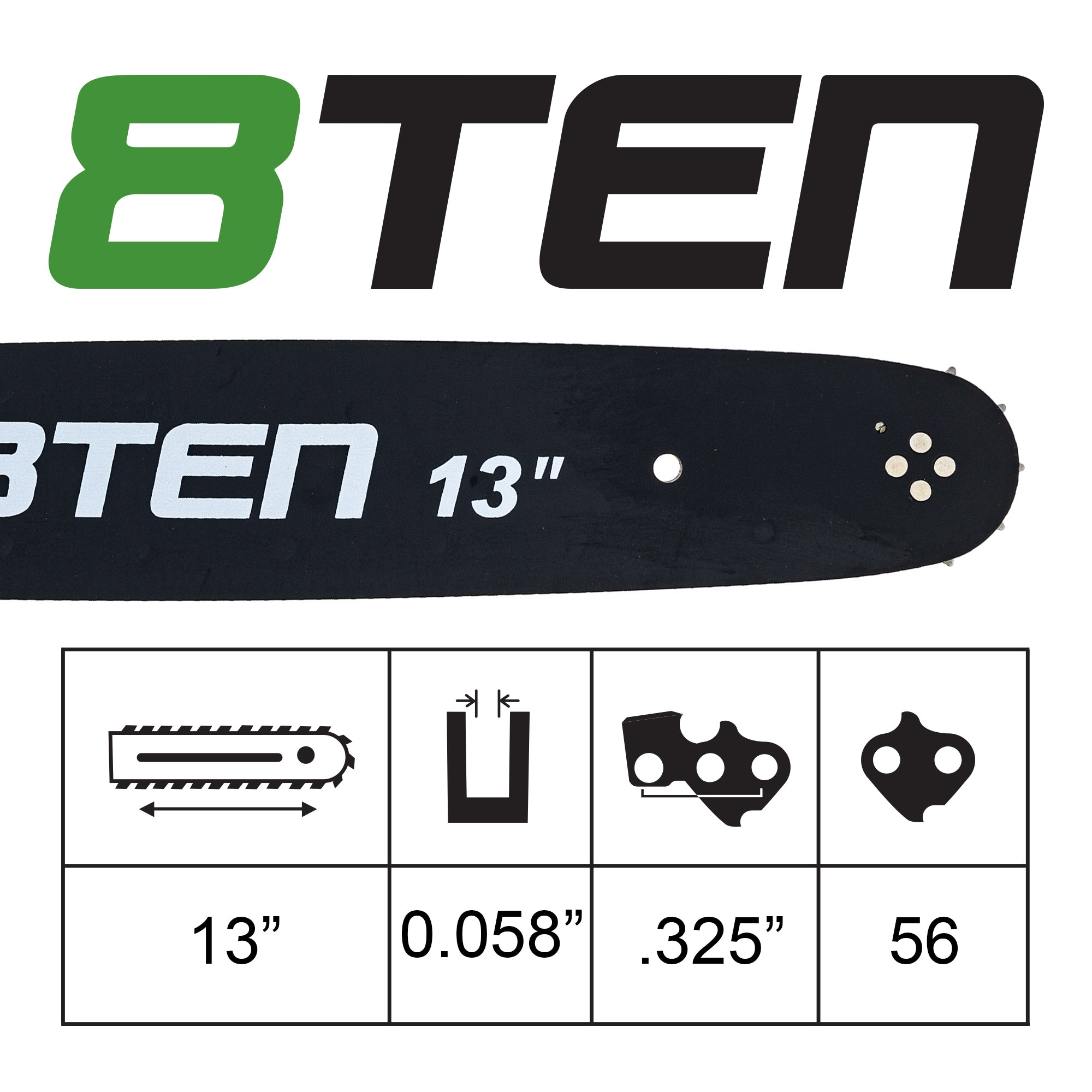13 Inch Chainsaw Guide Bar For Husqvarna Jonsered Poulan 138SLBK095 138PXLBK095