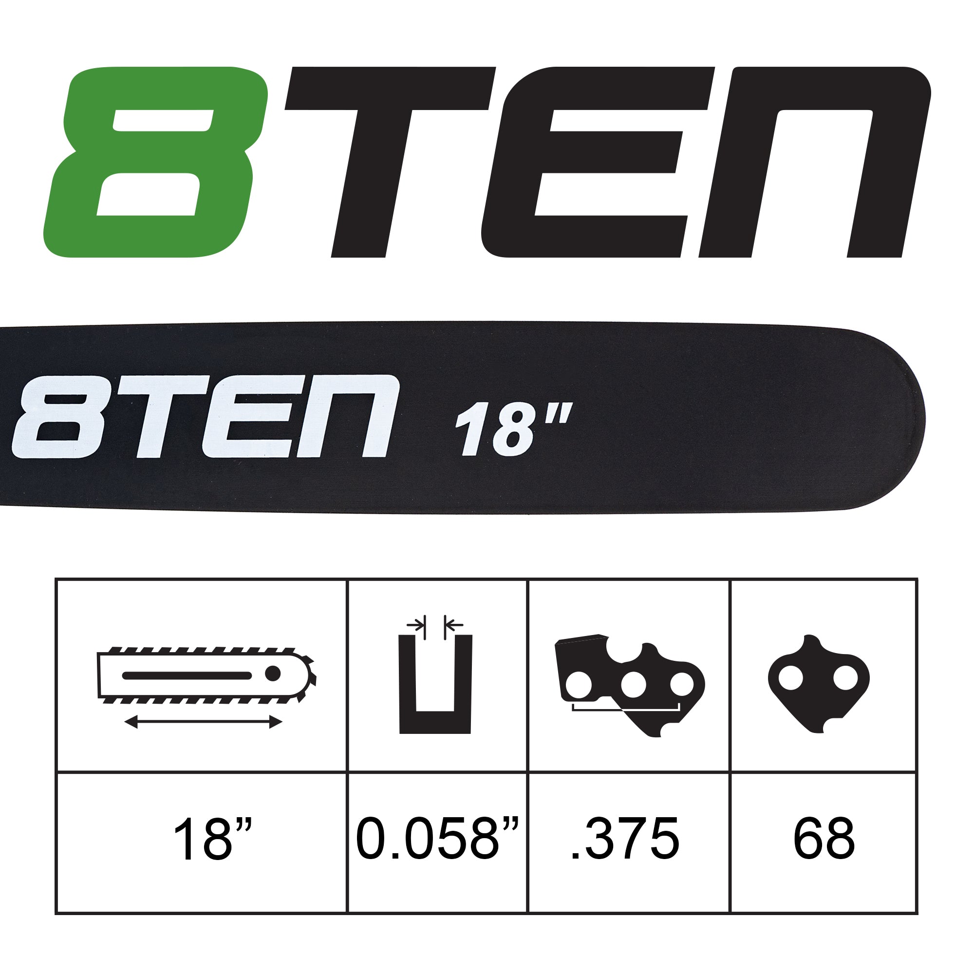 18 Inch Chainsaw Guide Bar For Husqvarna Jonsered Dolmar 188ATMK095